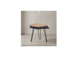 Kadima Design Massivholz Beistelltisch, Industrial-Stil, Handgefertigt, Baumkante Design