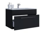 Waschtisch Vcm "2-Tlg. Waschplatz Waschtisch Badinos 1 Schublade", Schwarz, B:80Cm T:46Cm, Waschtische, Waschtisch