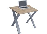Schreibtisch Vcm "Schreibtisch BüRotisch Computertisch 80X50 Lona X", Braun (Silber, Sonoma, Eiche), B:80Cm T:50Cm, Tische, Schreibtisch
