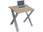 Schreibtisch Vcm "Schreibtisch BüRotisch Computertisch 80X80 Lona X", Braun (Silber, Sonoma, Eiche), B:80Cm T:80Cm, Tische, Schreibtisch