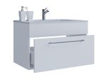 Waschtisch Vcm "2-Tlg. Waschplatz Waschtisch Badinos 1 Schublade", Weiß, B:80Cm T:46Cm, Waschtische, Waschtisch