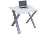 Schreibtisch Vcm "Schreibtisch BüRotisch Computertisch 80X80 Lona X", Weiß (Silber, Weiß), B:80Cm T:80Cm, Tische, Schreibtisch
