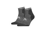 Kurzsocken Head "Head Hiking All Climates Quarter 2P", Damen, Gr. 43-46, Grau, Materialmix, Unifarben Mit Farbeinsatz, Normal, Socken, Mit Logostickerei