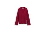 Tom Tailor Damen Oversize Strickpullover Mit Wollanteil, Rot, Meliert, Gr. Xxxl
