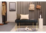 Sitzbank Kayoom "Rarity 225, Edler Touch Durch Goldenes Gestell", Schwarz, B:100Cm H:48Cm T:47Cm, Bezug: 100% Polyester (Samt) Gestell: Edelstahl, SitzbäNke, Sitzbank, Eckig, Samtweich, Gesteppt, Mit ZierknöPfen, Edelstahlgestell