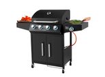 Steinborg Gasgrill 4 Brenner Mit Seitenbrenner Beleuchtete DrehknöPfe