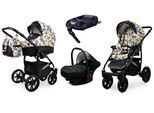 BabyLux® Miracle | 4in1 Kinderwagen Set | Gold Leaf | Kombikinderwagen | Kinderwagenset