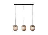 Brilliant Lampe Woodrow Pendelleuchte 3Flg Hellbraun 3X A60, E27, 60W, Geeignet FüR Normallampen (Nicht Enthalten) Kabel KüRzbar