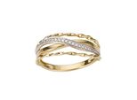 Goldring Firetti "Schmuck Geschenk Gold 585, Tlw. Mehrreihig, Bicolor, Massiv" Gr. 19, Weiß (Gelbgoldfarben, WeißGoldfarben, Weiß), Fingerringe, Damen, 19, 0,07 P2 = Erkennbare EinschlüSse, Diamanten Gelbgold 585 WeißGold 585, 6Mm, Diamanten, Gelbgold 585, WeißGold 585, Goldring, Mit Brillanten