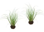 Kunstpflanze I.Ge.A. "Gras Im Reisig", GrüN, B:15Cm H:25Cm L:15Cm, Kunststoff, Kunstpflanzen, Kunstpflanze, KüNstlicher Grasbusch, 2Er Set