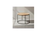Kadima Design Naturholz Couchtisch, Stabile Konstruktion, Runde Ablage, 50 Kg Belastbarkeit.