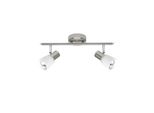 Brilliant Lampe Luca Spotrohr 2Flg Eisen/Chrom/Weiß 2X R50, E14, 40W, Geeignet FüR Reflektorlampen (Nicht Enthalten) KöPfe Schwenkbar