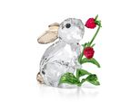 Tierfigur Swarovski "Dekofigur Kristallfigur Sammelfigur Idyllia Hase Und Himbeeren", Gold (Kristallweiß, Goldfarben, Rot, GrüN, Schwarz), Dekofiguren, Metall, Swarovski Kristall