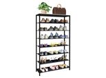Schuhregal Vcm "Metall Holz Schuhregal Schuhablage 7 FäCher Taliro", Weiß, B:90Cm T:30Cm, Regale, Schuhregal