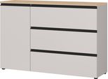 Sideboard Germania "Cormano", Kaschmir, Lindberg, Eiche, Nachbildung, B:135Cm H:91Cm T:41Cm, Holzwerkstoff, Sideboards, Sideboard, Kommode Mit Einer TüR Und Drei SchubkäSten