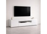 Lowboard Otto Home "Lorenzo 2, Tv-Board, Tv-Kommode, Tv-Schrank, Tv-Unterschrank, Tv-MöBel", Weiß Hg, B:200Cm H:45Cm T:40Cm, Spanplatte, Sideboards, Lowboard, Modernes Lackiertes Hochglanz Tv-Board, Grifflos, Breite 200 Cm