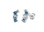 Paar Ohrstecker Zeeme "Silber 925 Rhodiniert Mit Blautopas (Beh.)", Weiß (Weiß, Blau), Ohrringe, Damen, One-Size, Silber 925 (Sterlingsilber)