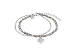 Armband Tom Tailor "Schmuck Geschenk Edelstahl Kleeblatt", Edelstahlfarben, Silberfarben, Silberfarben, ArmbäNder, Damen, 20Cm, Edelstahl, Armband, Mit Glassteine
