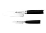 Messer-Set Carl Schmidt Sohn "Konstanz 2-Teilig, Damstahl", Schwarz, Damaststahl, Kochmesser-Sets, Mit Ergonomischem Pakkaholzgriff