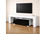 Lowboard Otto Home "Monica, Tv-Board, Tv-Kommode, Tv-Schrank, Tv-Unterschrank, Tv-MöBel", Schwarz Hg, B:140Cm H:47,5Cm T:35Cm, Spanplatte, Sideboards, Lowboard, Modernes Hochglanz Tv-Board In 2 Farben, Grifflos Mit Push-To-Open