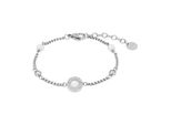 Armband Joop "Kreise", Weiß (Edelstahlfarben, Kristallweiß, Weiß, Kristallweiß), ArmbäNder, Damen, 20Cm, Edelstahl, Armband, Mit Zirkonia (Synth.) - Mit Glasperle