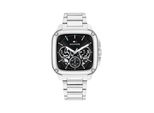 Multifunktionsuhr Tommy Hilfiger "Herald Skeleton", Silberfarben, Schwarz, Armbanduhren, Herren, Quarzuhr, Armbanduhr, Herrenuhr, Edelstahlarmband, Analog