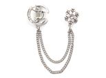 Brosche Firetti "Schmuck Geschenk Ansteckschmuck Glieder Schneeflocke, Mond, Hirsch", Weiß (Silberfarben,, Kristallweiß, Kristallweiß), Broschen, Damen, Metall, Brosche, Mit Glasstein