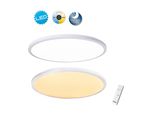 NÄVe Led Deckenleuchte "Luzern", Weiß, 1, Ø 100Cm H: 6,5Cm, 1 Stk., Leuchten, Incl. Fernbedienung, Nachtlichtfunktion, Cct, Dimmbar, D: 100Cm, Weiß, Led Deckenleuchte