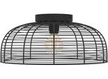 Eglo Deckenleuchte "Rinroe Deckenlampe, Wohnzimmerlampe, Industrial, Metall, E27, Lampe", Schwarz, 1, Ø 45Cm H: 20Cm, 1 Stk., Leuchten, Wand-/Deckenleuchte - H20 X Ø45 Cm - Schwarz - 1X40W Exkl., Deckenleuchte