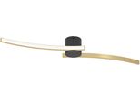 Eglo Deckenleuchte "Aieta Deckenlampe Schwarz Messing, BüRolampe, Led Lampe, Leuchte", Schwarz, 1, H: 8Cm, 1 Stk., Leuchten, Wand-/Deckenleuchte - L72 X B13 X H8 Cm - 12W Inkl., Deckenleuchte