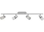 Eglo Deckenleuchte "Davida Deckenlampe, Deckenspot Aus Metall, Wohnzimmerlampe, GU10", Silberfarben, 4, 1 Stk., Leuchten, Spot - L78 X B7 Cm - Chrom, Weiß - 4X4,6W Inkl., Deckenleuchte