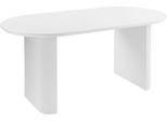 BELIANI Esstisch Weiß Oval 180 x 90 cm MDF Tischplatte Modernes Design Rustikaler Stil Esszimmermöbel