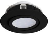 Eglo Deckenleuchte "Pineda", Schwarz, Ø 8,4Cm, 1 Stk., Leuchten, Deckenleuchte In Schwarz Aus Kunststoff - 1X5,5W - Warmweiß, Led Einbaustrahler Led Deckeneinbaustrahler