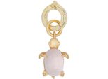 Charm-EinhäNger Amor "SchildkröTen-Optik", Bunt (Gelbgoldfarben, Rosa, Rosa), Charms, Damen, Silber 925 (Sterlingsilber), Mit Glasstein