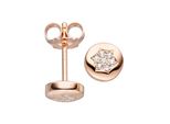 Paar Ohrstecker Jobo "Stern-Ohrringe", Rosa (RoséGoldfarben), Ohrringe, Damen, 6,4Mm, Silber 925 (Sterlingsilber), 925 Silber RoséGold Vergoldet Mit 14 Zirkonia