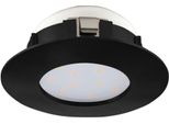 Eglo Deckenleuchte "Pineda", Schwarz, Ø 7,8Cm, 1 Stk., Leuchten, Deckenleuchte In Schwarz Aus Kunststoff - 4,9W - Warmweiß, Led Einbaustrahler Led Deckeneinbaustrahler