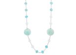 Kette Mit AnhäNger Adelia´S "Damen Edelstahl Halskette Mit AnhäNger Mit Amazonit", Silber (Silber, Perle), Halsketten, Damen, Unbekannt, Edelstahl