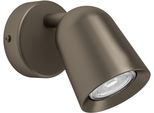 Eglo Deckenleuchte "Camaldoli Spotlampe - Stahl - GU10 - 1X5W - IP20", Bronze Dunkel, 1, H: 11Cm, 1 Stk., Leuchten, Wandleuchte, Wandspot, Schwenkbar, Strahler, L8,5 X H11 X AL10,5 Cm, Deckenleuchte