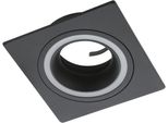 Eglo Deckenleuchte "Carosso", Schwarz, H: 2,5Cm, 1 Stk., Leuchten, Deckenleuchte Aus Alu - Exkl. GU10 - 35W, Deckeneinbaustrahler Einbaustrahler
