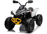 Can-am ATV Quad Kinderfahrzeug Elektrofahrzeug Kinderquad Elektroquad EVA Soft Reifen Ledersitz 24V 2x200W Weiß