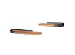 Riess-Ambiente Wandregal Pure Nature - Modern 2Er Set 60Cm Schwarz Mangoholz Massiv Metall Handmade