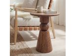 Beistelltisch Massivholz 35Cm Couchtisch Wohnzimmertisch Dekotisch Rund Tisch