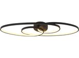Globo Lighting Deckenleuchte "Spira", Schwarz Matt, 1, H: 8Cm, 1 Stk., Leuchten, Deckenleuchte Schwarz/Alu, Opal, Stufenschalter, Led 40W, Deckenleuchte