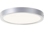 Brilliant Led Deckenleuchte "Navara", Silberfarben, 1, Ø 27,5Cm H: 3,1Cm, 1 Stk., Leuchten, Ø 27,5Cm, HöHe 3 Cm, 1900 Lm, 4000 K, IP44, Led Deckenleuchte