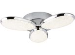 Searchlight Deckenleuchte "Lori 3Lt Deckenleuchte - Chrom", Energieeffizienz: G (A-G), Silber (Chromfarben, Klar), H: 7,8Cm, 1 Stk., Leuchten, Deckenleuchte
