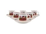 Tasse Villeroy & Boch "Kaffeetassen Mit Untertassen Design Naif 200 Ml 6Er Set Bunt", Bunt, Porzellan, TrinkgefäßE, Tasse