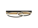Brilliant Led Deckenleuchte "Calma", Schwarz, Natur, 1, H: 8Cm, 1 Stk., Leuchten, 3000 K, Dimmbar, Holz/Metall, Schwarz, Led Deckenleuchte