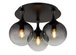 Globo Lighting Deckenleuchte "Dalton", Schwarz Matt, Ø 46Cm H: 32,7Cm, 1 Stk., Leuchten, Deckenlampe Wohnzimmer-Leuchte Schlafzimmer-Leuchte Flur KüChe, Deckenleuchte