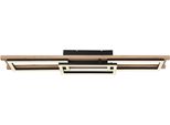 Globo Lighting Deckenleuchte "Illa", Braun (Schwarz Matt), 1, H: 11Cm, 1 Stk., Leuchten, Deckenleuchte Schwarz/Mdf, Opal, Dimmbar, Fernbedienung, Led 30W, Deckenleuchte