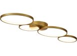 Searchlight Deckenleuchte "Cirque Led 4Lt Deckenleuchte, Goldenes Metall", Energieeffizienz: G (A-G), Gold (Metallic, Goldfarben), H: 5,5Cm, 1 Stk., Leuchten, Deckenleuchte